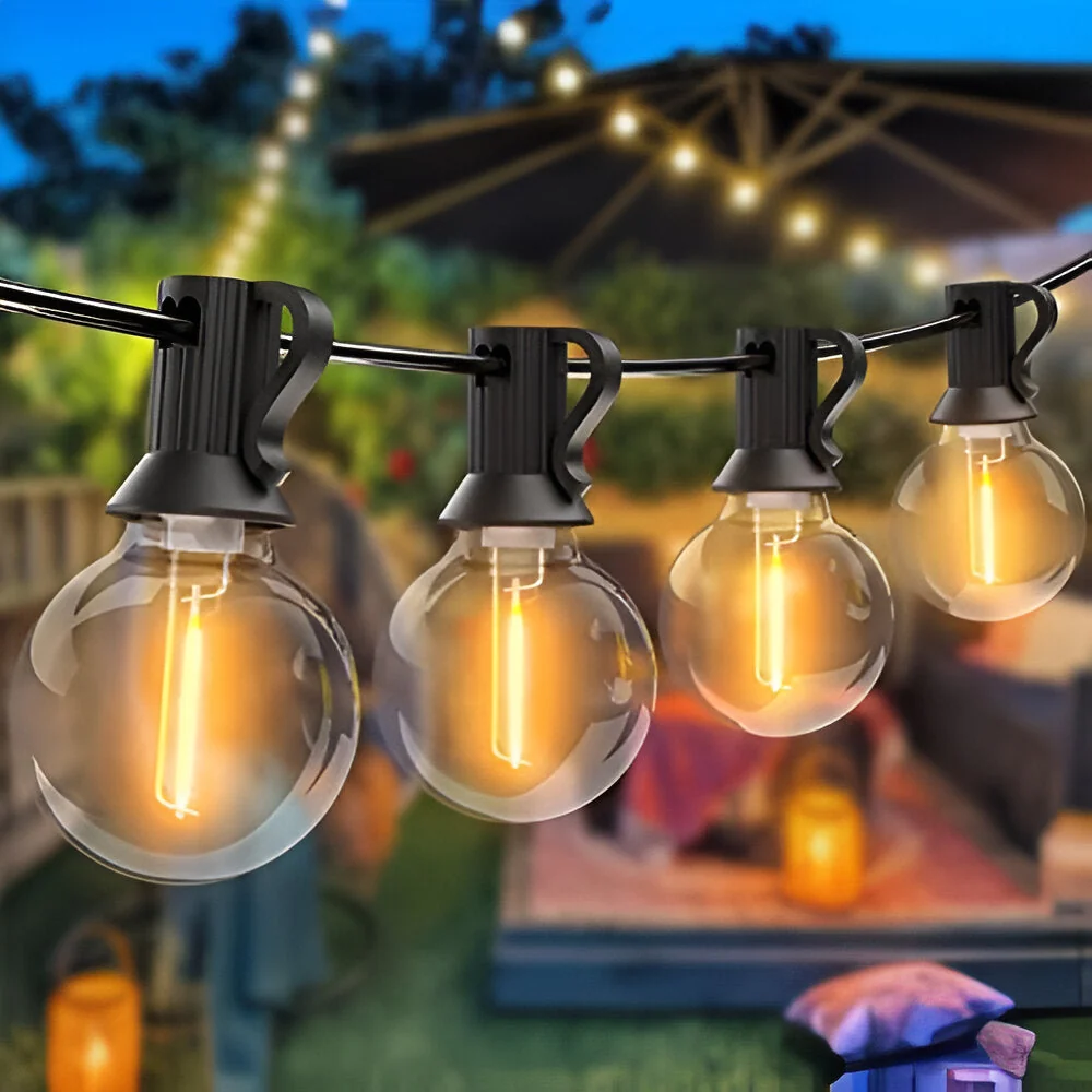 GlowSphere Utomhus Ljusgirland – Bruchsäker G40 Globe Dekorbelysning