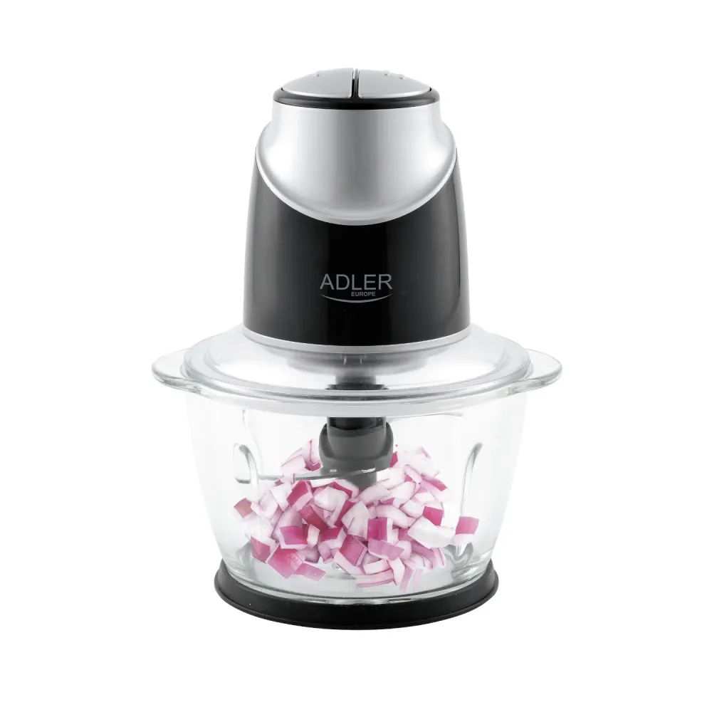 Hackare med glasskål Adler AD 4082 300W rostfritt stålblad