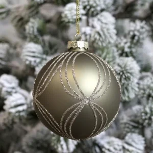 Julgranspynt Julkula med glimmer Glas Ø8 cm set om fyra