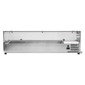 Kylränna - med glasdisk - 141,5 cm - 6 x 1/4 GN-behållare