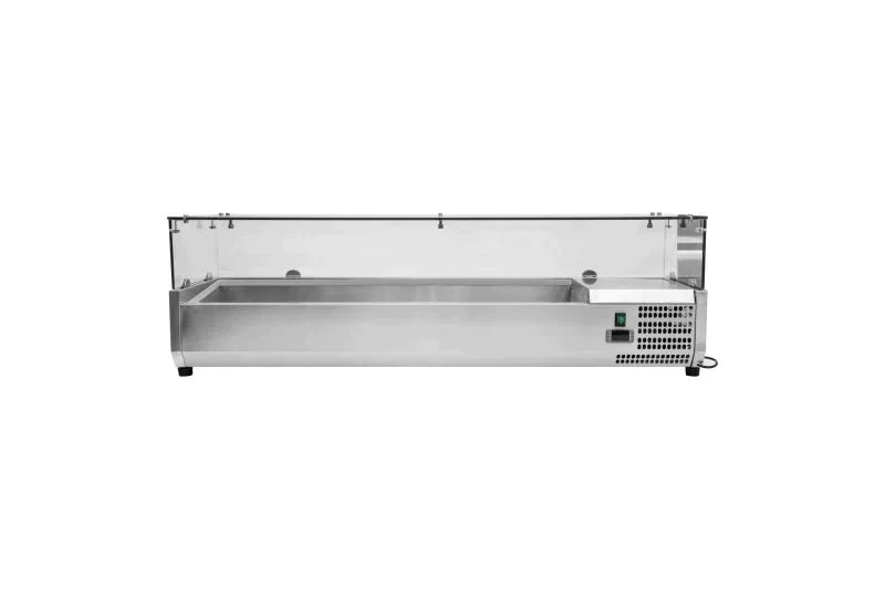 Kylränna - med glasdisk - 150,5 cm - 7 x 1/4 GN-behållare