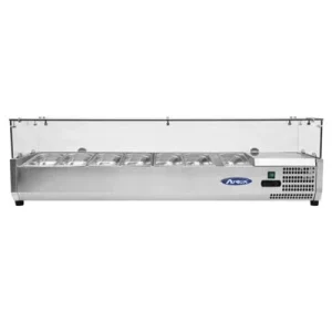 Kylränna - med glasdisk - 160,5 cm - 7 x 1/3 GN-behållare