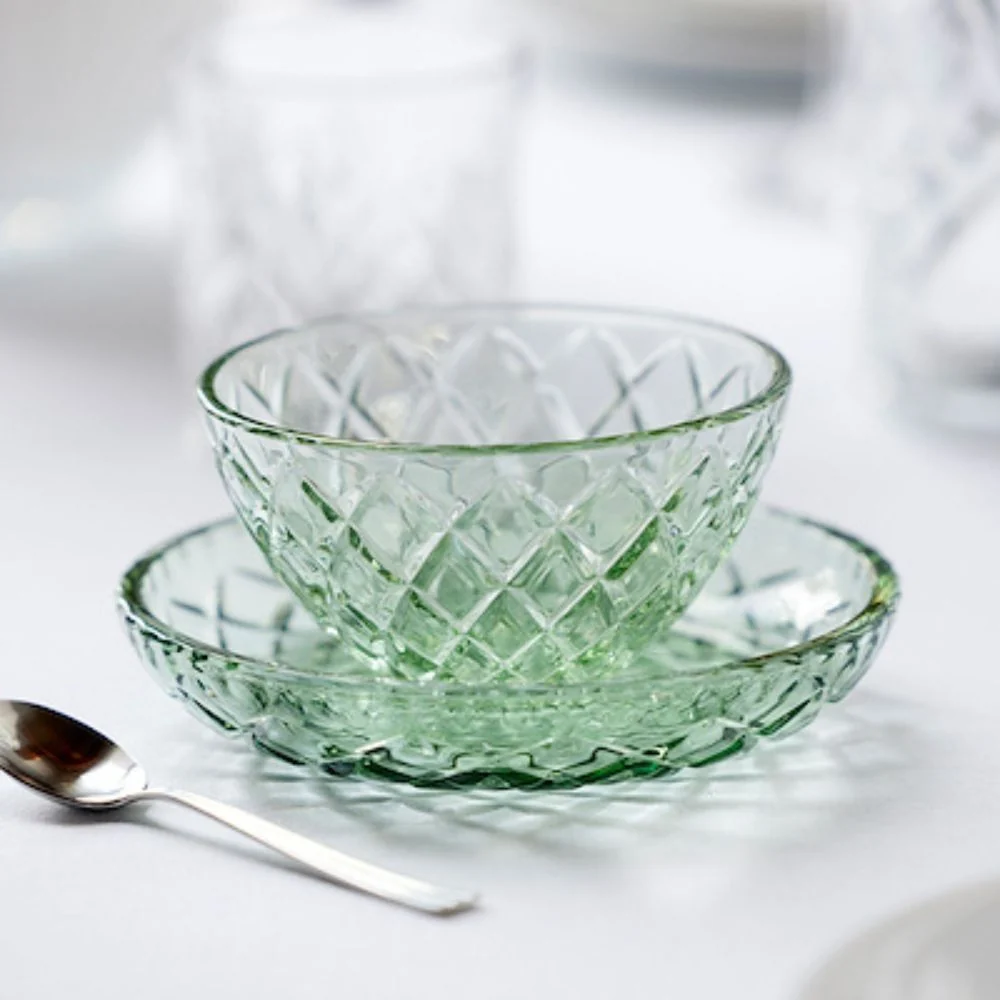 Lyngby - Glass Sorrento Skål Dia 12 cm 4 st. Grön
