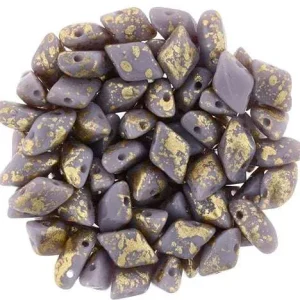 Matubo Gemduo - Gilded Splash Opaque Amethyst 8x5mm, 10 gram