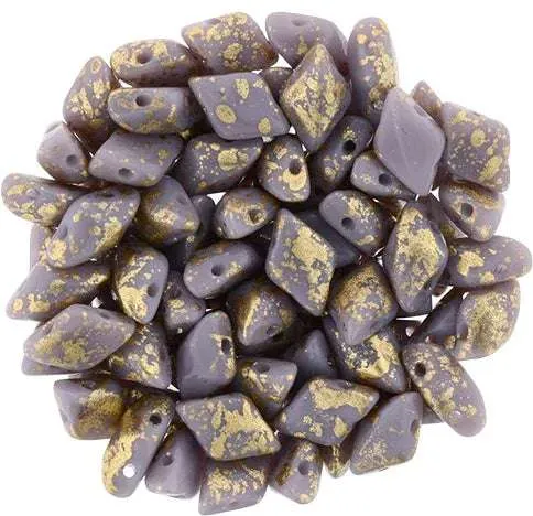 Matubo Gemduo - Gilded Splash Opaque Amethyst 8x5mm, 10 gram