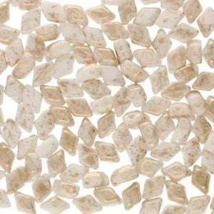 Matubo Mini Gemduo - Chalk Gilded Splash 6x4mm, 5 gram