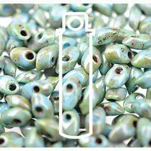 Miyuki Long Magatama - Picasso SF Mint Matte 4x7mm 8,5gram