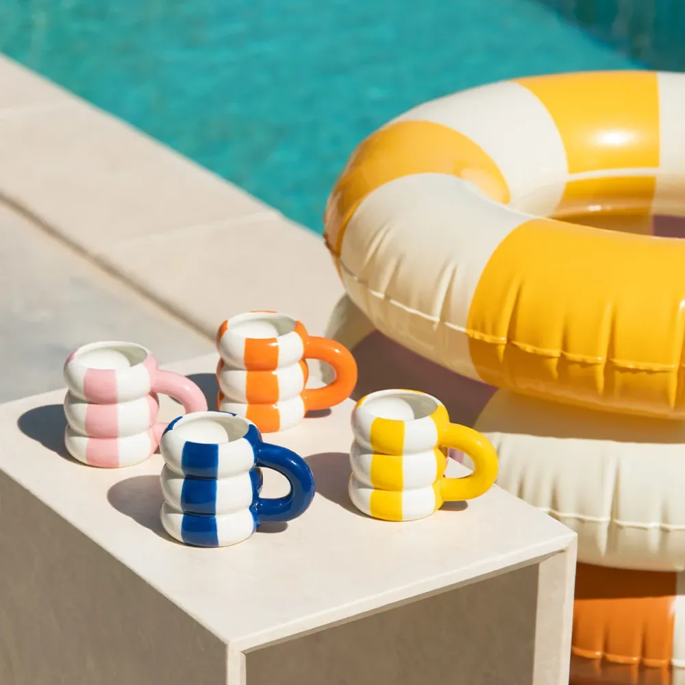 Place 4 Kaffekoppar i keramik Floats, blandade färger