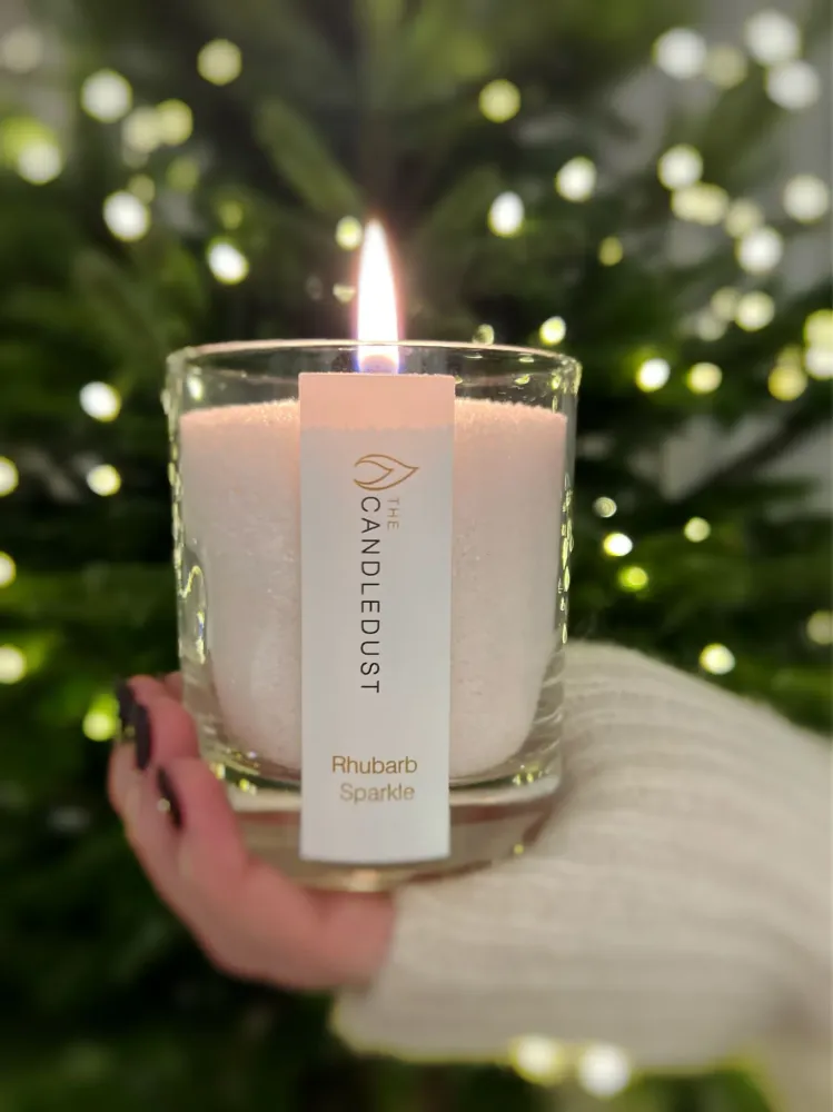 Powdered Candle Glass - Rhubarb Sparkle 160g