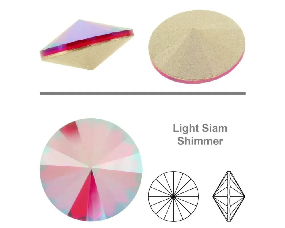 Primero Crystals 1122 Rivoli - Bärbar Siam Shimmer 12mm 1 styck