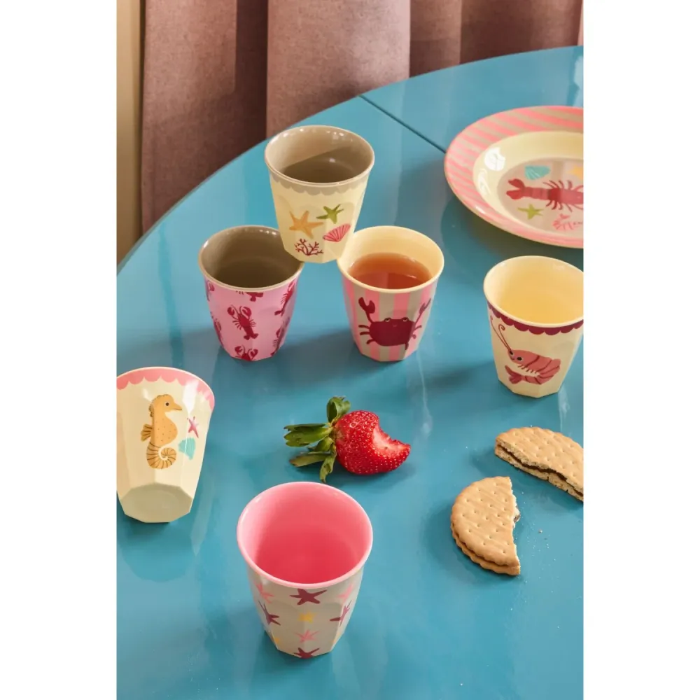 Rice Rodnad Ocean Print Melamine Cups Small 6 Pack 160 Ml