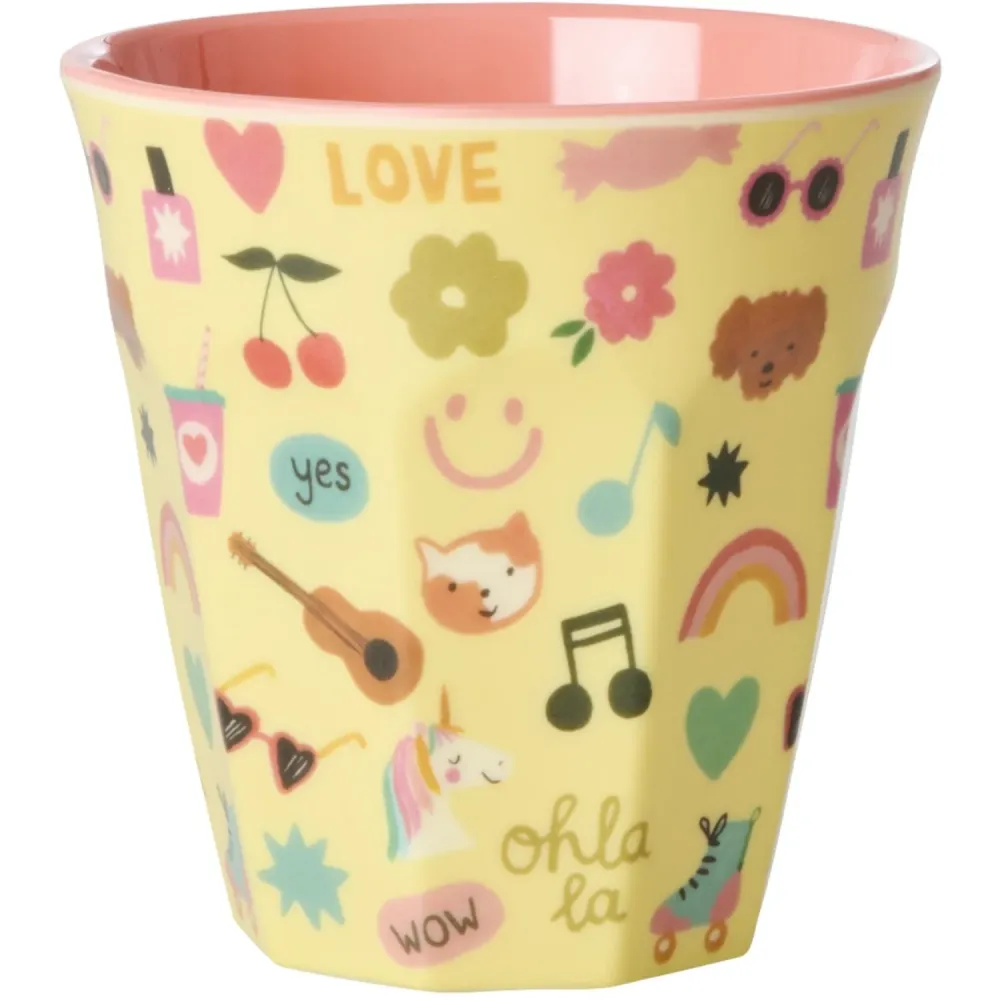 Rice Unicorn Love Print Melamine Kopp Medium 250 Ml