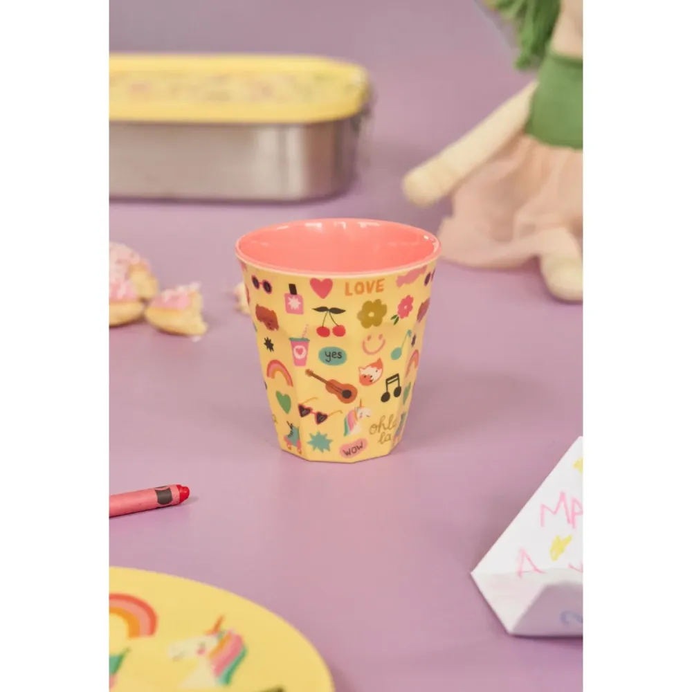 Rice Unicorn Love Print Melamine Kopp Medium 250 Ml