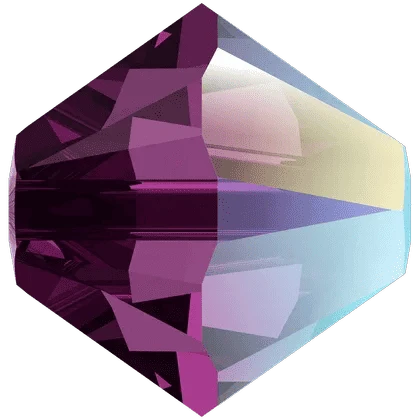 Swarovski crystals Bicone (5328) - Amethyst Shimmer 4mm, set ten