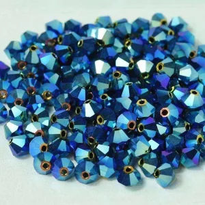 Tjeckiska Bicone - Garnet 2x AB, 4 mm, 24-pack