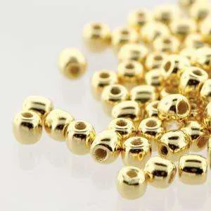 Tjeckiska Druk (Runda) - 24K Golden Plate True 2mm, 50-pack