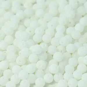 Tjeckiska Druk (Runda) - Alabaster White matte 3mm, 50-pack
