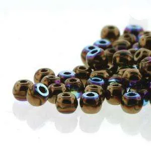 Tjeckiska Druk (Runda) - Jet Bronze AB Genuine 2mm, 50-pack