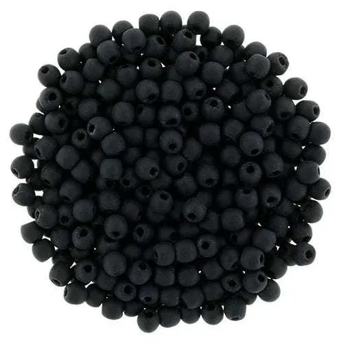 Tjeckiska Druk (Runda) - Jet Satäng 2mm, 50-pack