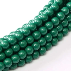 Tjeckiska Fiesta Pearl - Shiny Oliv Jade 4mm, 1 sträng