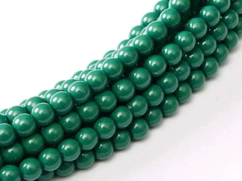 Tjeckiska Fiesta Pearl - Shiny Oliv Jade 4mm, 1 sträng