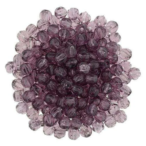 Tjeckiska Melon Round - Amethyst 3mm 50-pack