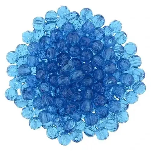 Tjeckiska Melon Round - Capri Blue 3mm, 50-pack