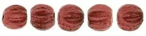Tjeckiska Melon Round - Non-glossy Metallic Lava 3mm 50-pack