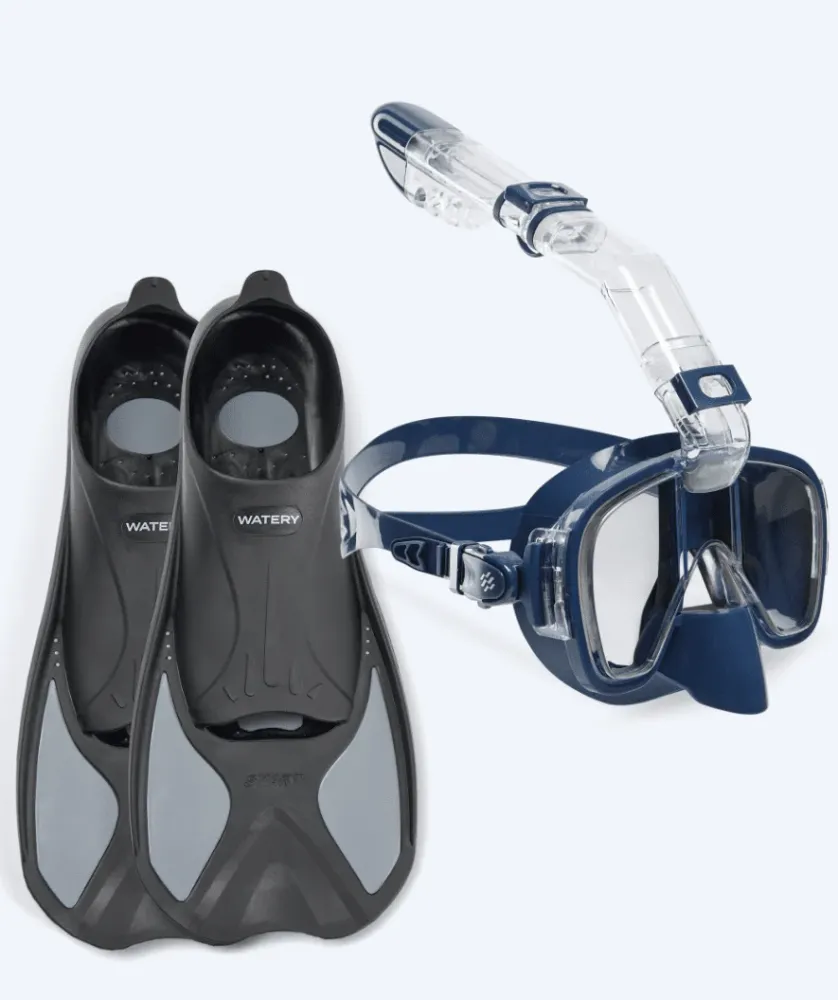 Watery snorkelset för vuxna - Pike/Pearl - Mörkblå 30