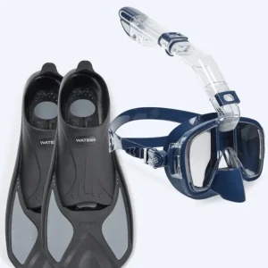 Watery snorkelset för vuxna - Pike/Pearl - Mörkblå 30