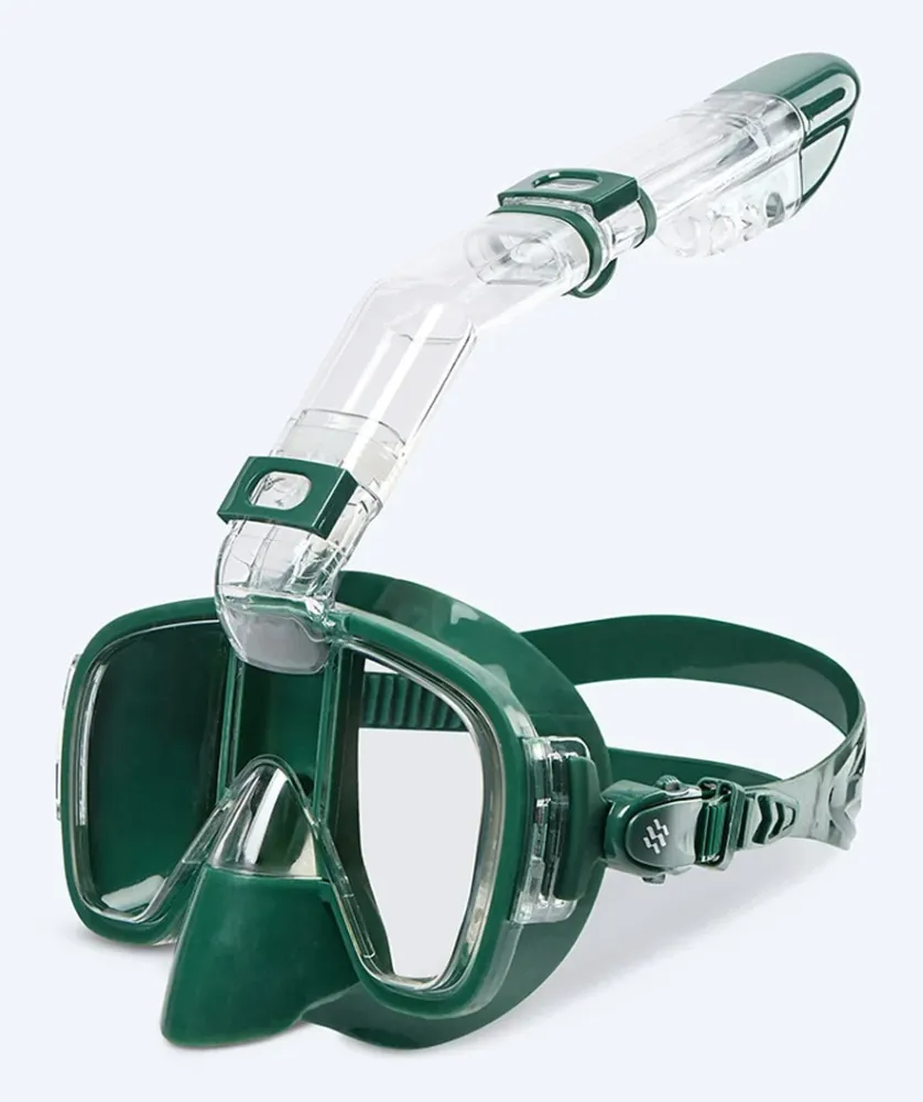 Watery snorkelset för vuxna - Pike/Pearl - Mörkgrön 30
