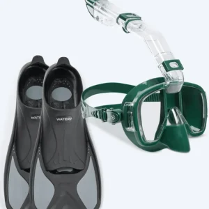 Watery snorkelset för vuxna - Pike/Pearl - Mörkgrön 30