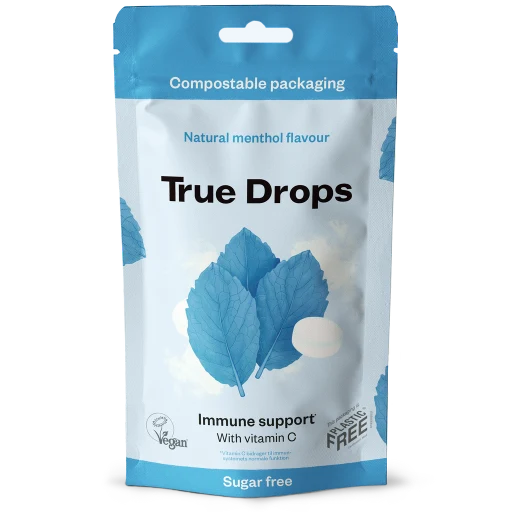 Halspastiller, menthol + C-vitamin (True Drops), 70 g