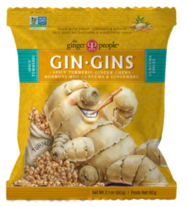 Ingefärskarameller, gurkmeja, 60 g