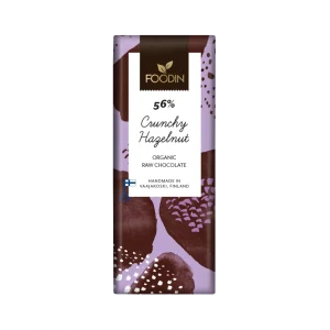 Råchoklad, crunchy hazelnut 56%, 40 g