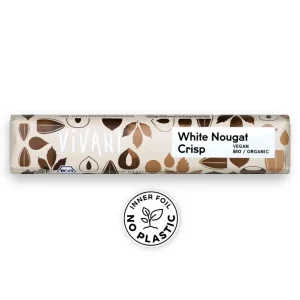 Vit Choklad, nougat & hasselnöt (risdrycksbaserad), 35 g