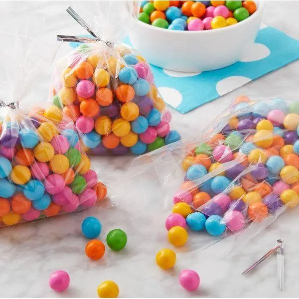 100 Mini Påsar med Transparent Godis