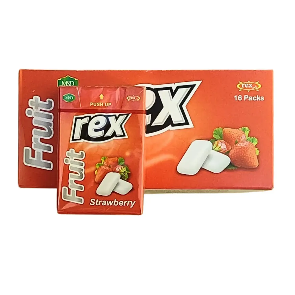 Rex Tuggummi Strawberry - Utgånget datum med garanti