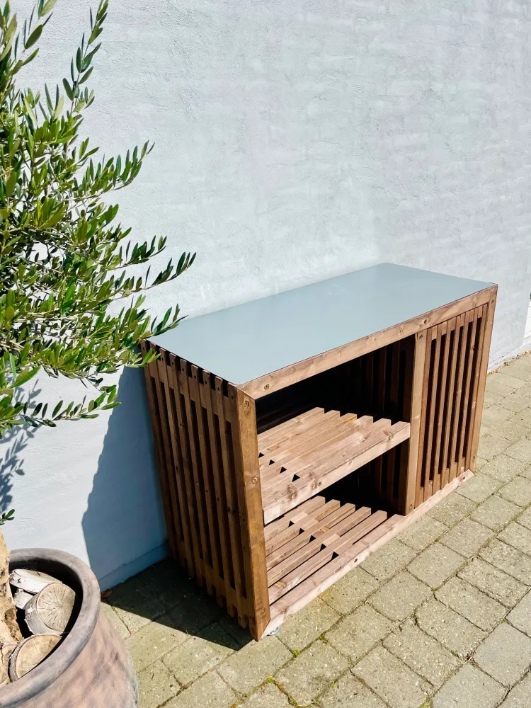 Luksus Grillbord med Gasflaskeskjuler | Brunbejdset 52
