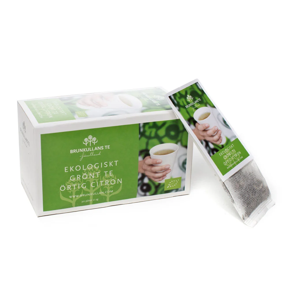 Brunkullans Grönt Te Örtig Citron 20x2gr tepåse