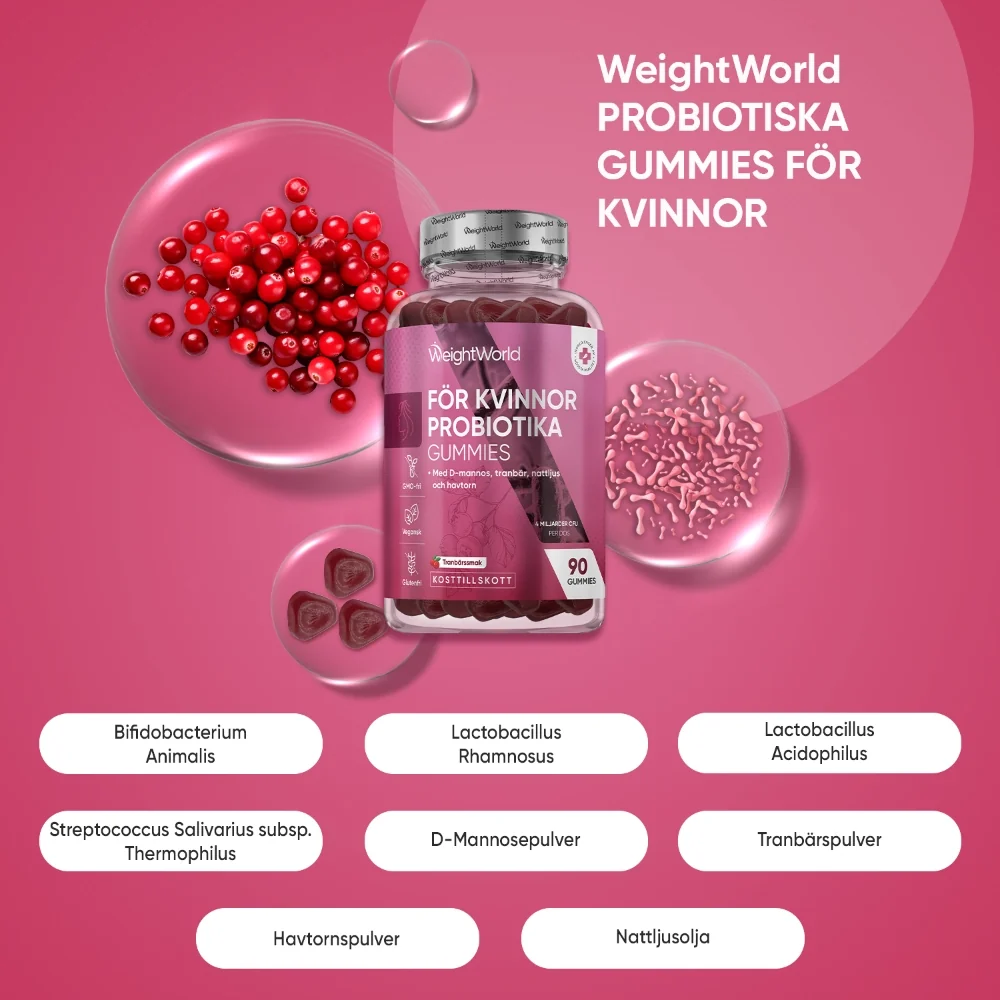 Probiotika Gummies för kvinnor