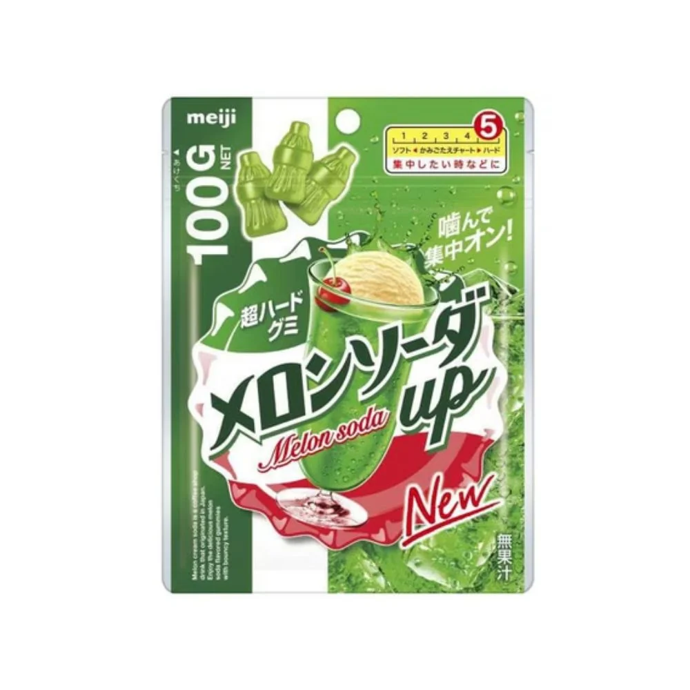 Meiji Melon Soda Hard Gummy Candy