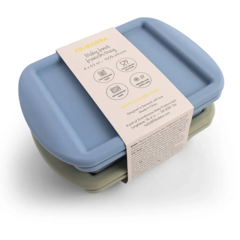 FILIBABBA Ocean Mix Baby Food Freezer Tray 4x65 Ml two-unit