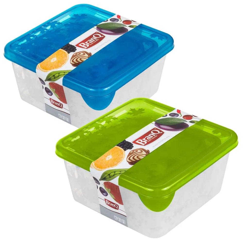 3 x matbehållare i köksförvaring Branq Lid Fridge Random Colour 0.45l 0.75l 1.25l
