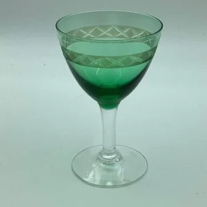 "Ejby" Hvidvinsglas med Lysgrøn Kumme. Holmegaard