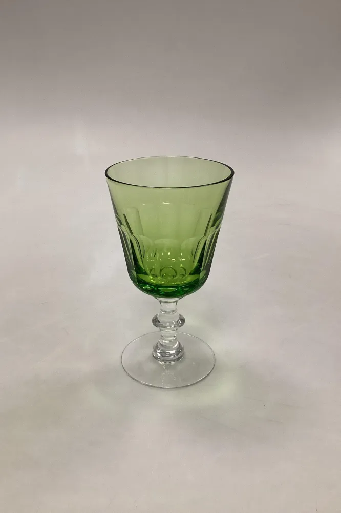 Holmegaard Christian VIII Hvidvinsglas med mørkegrøn cuppa