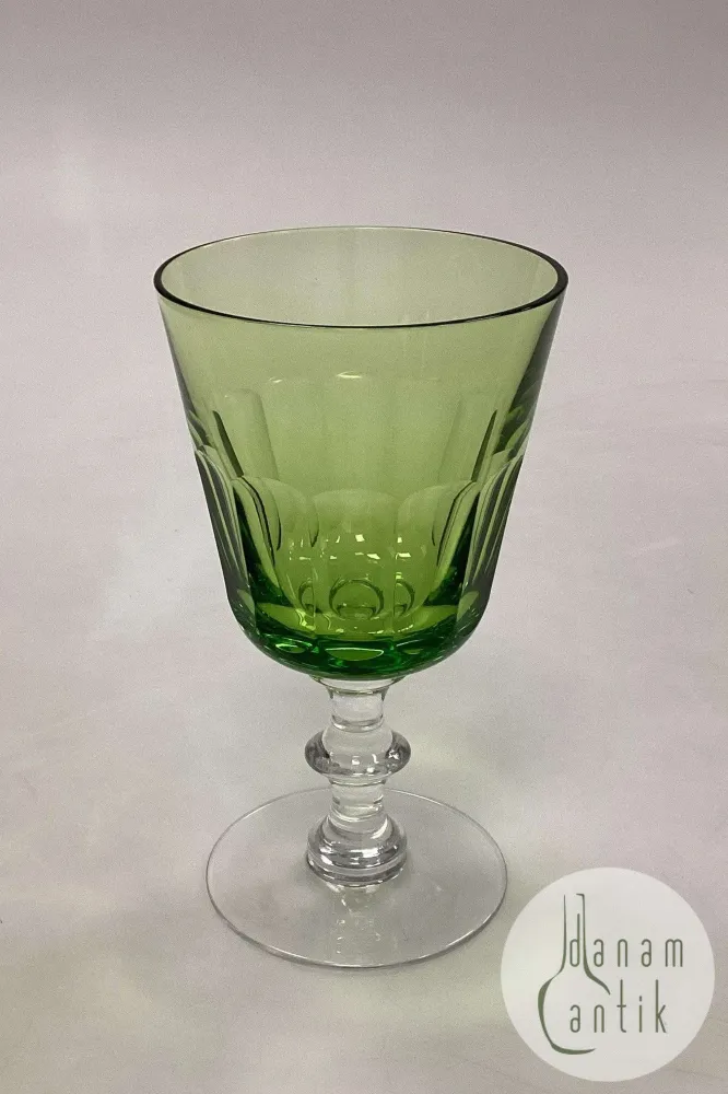 Holmegaard Christian VIII Hvidvinsglas med mørkegrøn cuppa