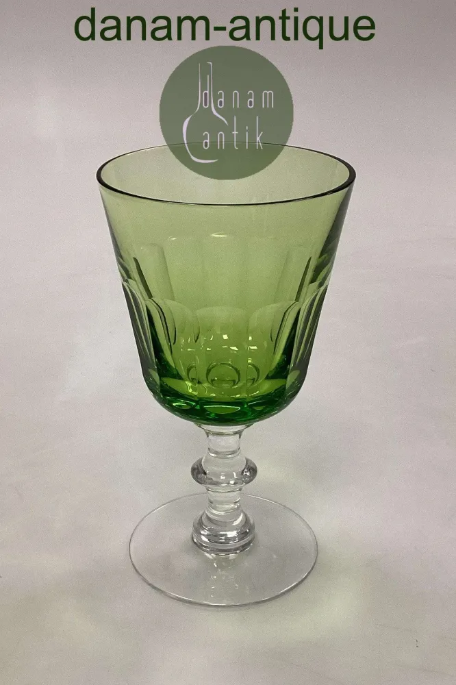 Holmegaard Christian VIII Hvidvinsglas med mørkegrøn cuppa