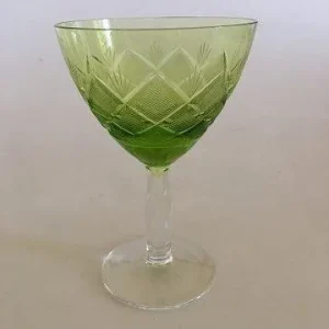 "Wien Antik" Grønt Hvidvinsglas fra Lyngby Glas