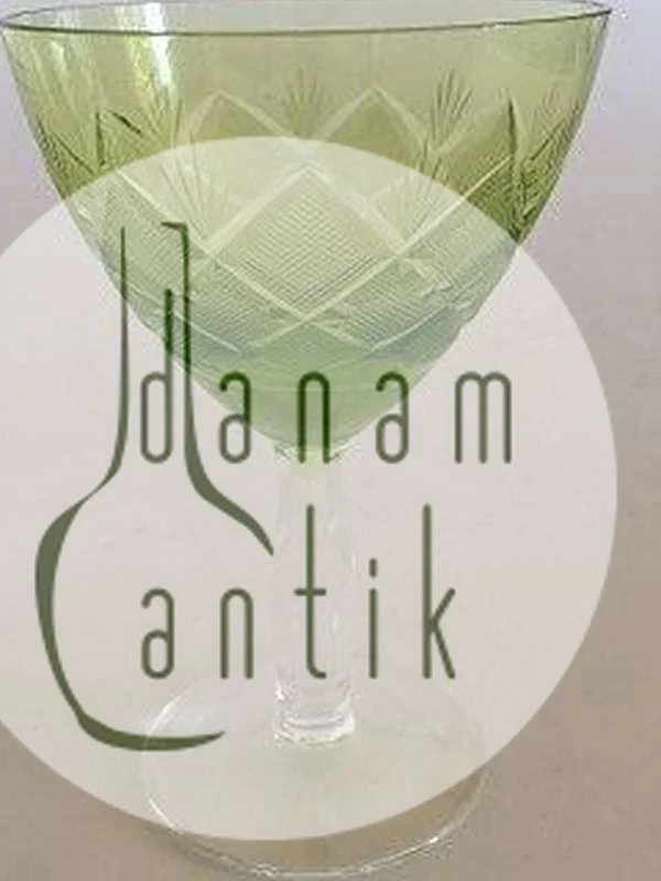 "Wien Antik" Grønt Hvidvinsglas fra Lyngby Glas